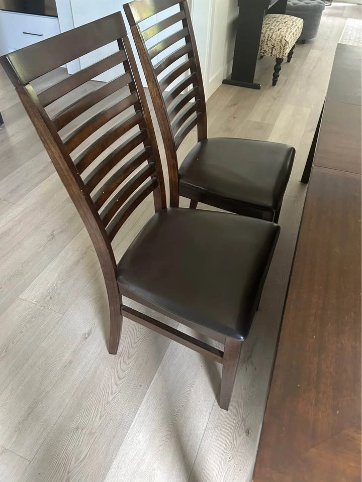 Extendable Wood Dining Table with 6 Chairs - photo 2