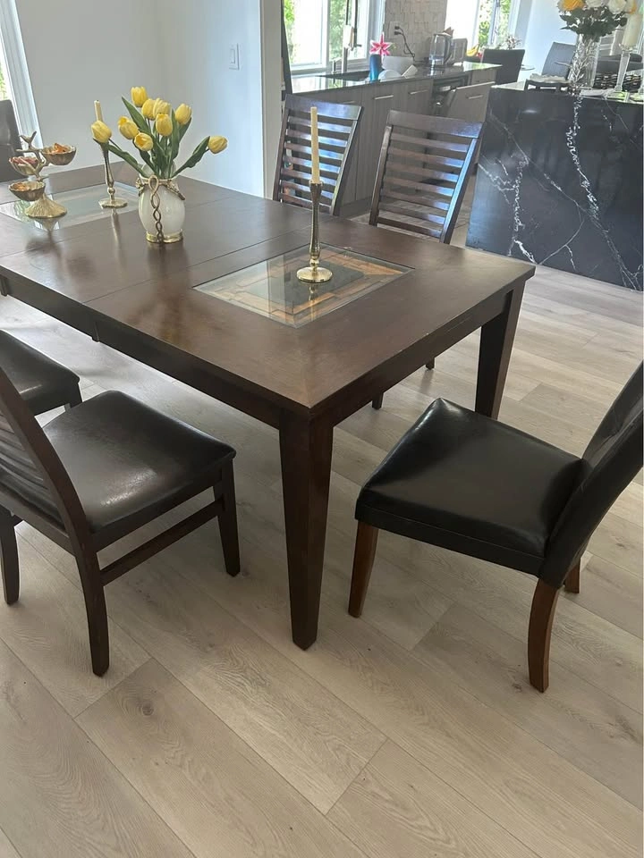 Extendable Wood Dining Table with 6 Chairs - photo 5