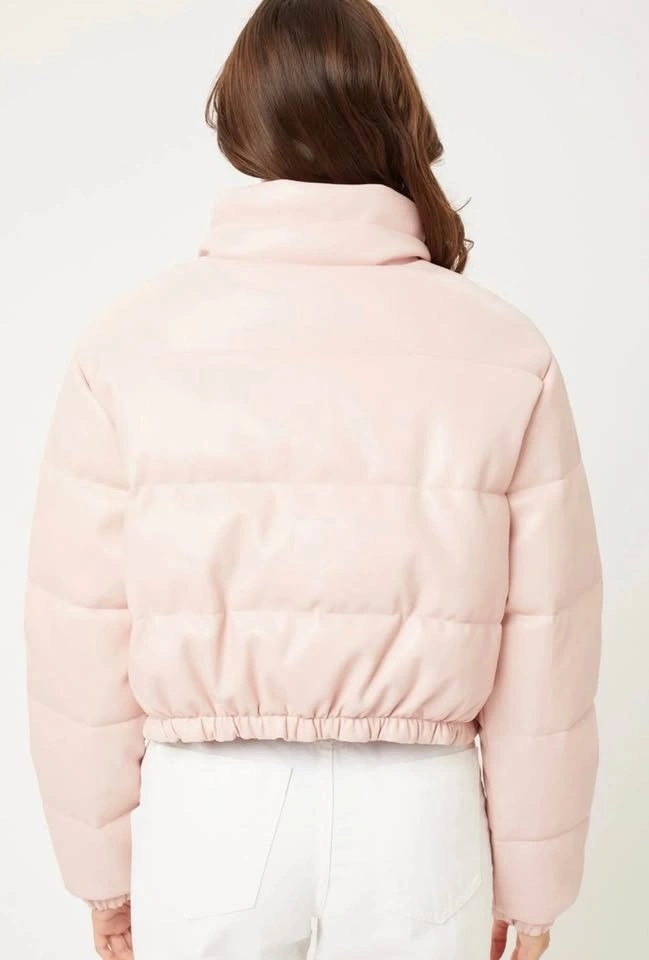 Brand New Pink Vegan Leather Puffer Jacket (Love Tree) - photo 2