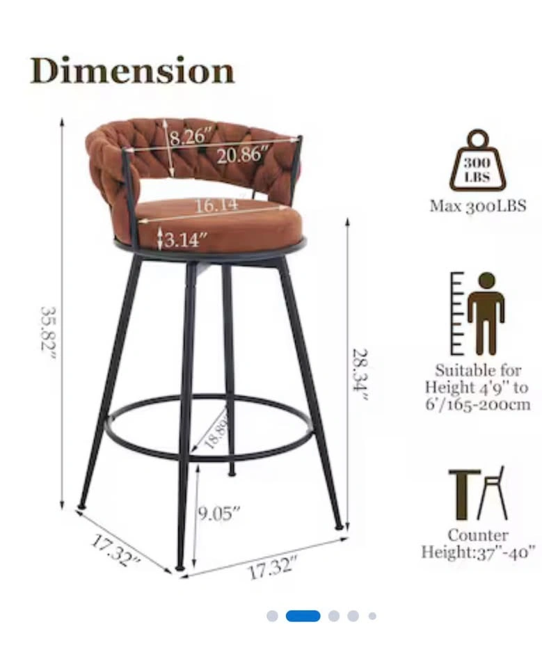 DYHOME swivel bar chairs (set of 2) - photo 3