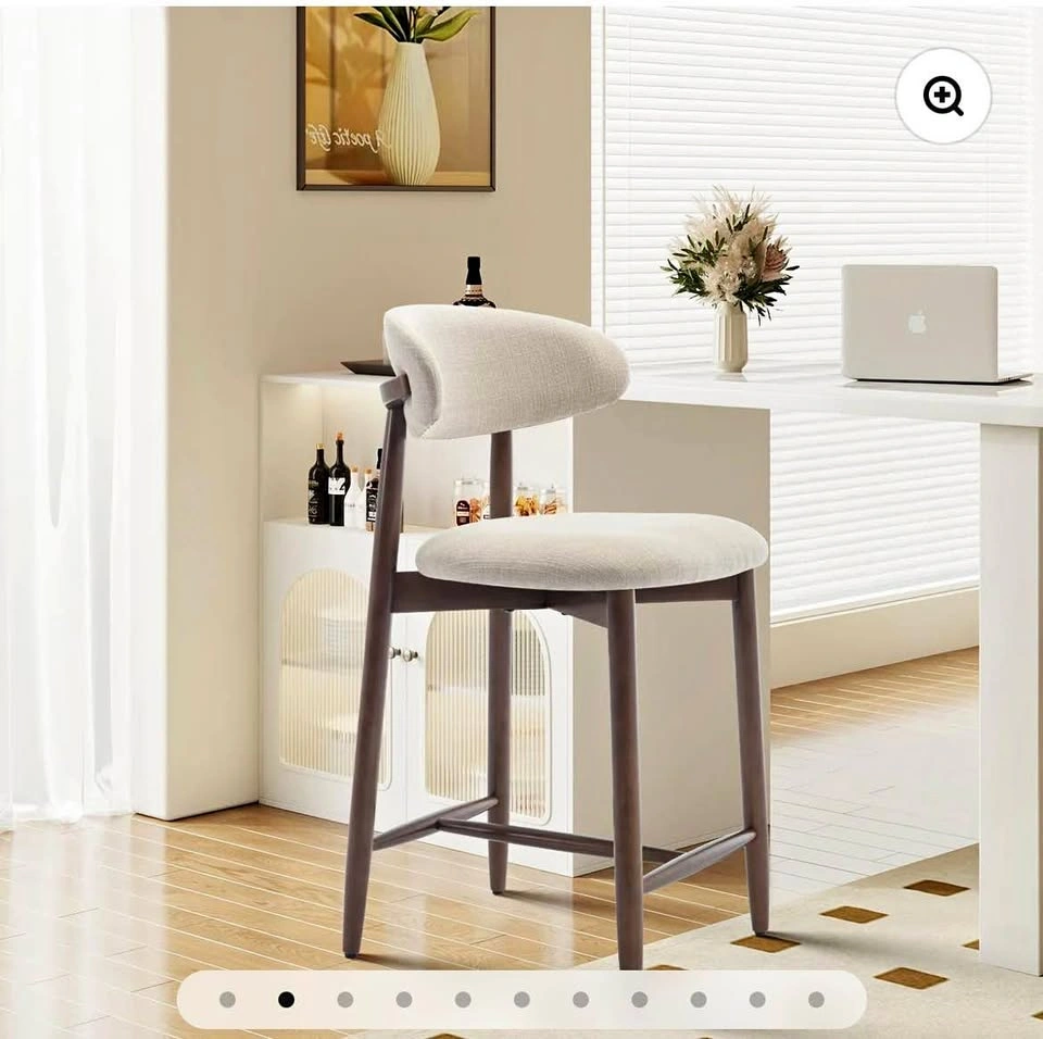 COLAMY ARLA Scandi Minimalist Bar Stool (beige colour)