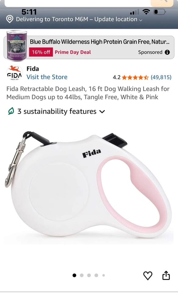 Retractable dog leash (size medium) - photo 2