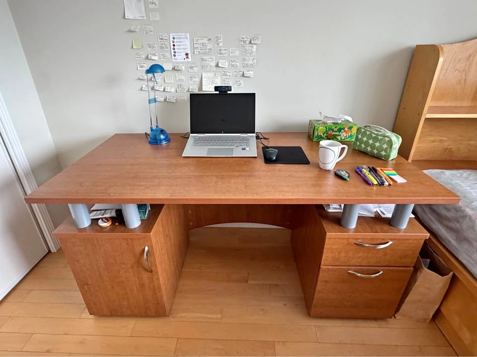 Wooden Desk - 60.2”W x 29.5”H x 30.2”D
