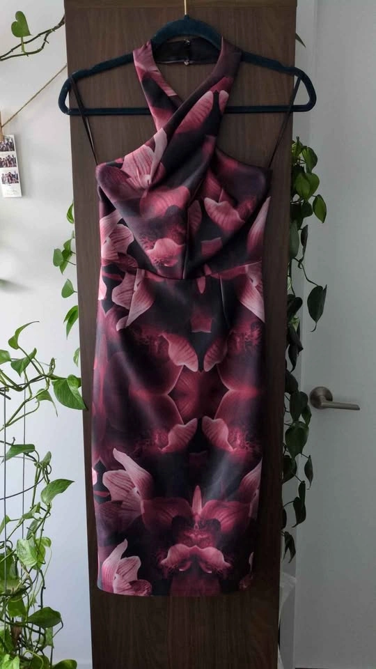 Red floral sheath dress - XS - photo 2