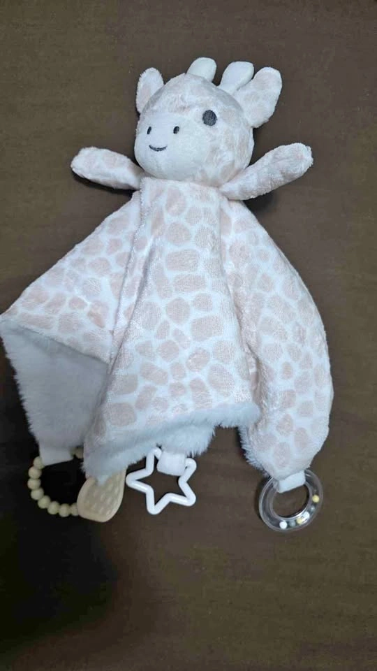 Giraffe Baby Security Blanket Lovey with Teethers