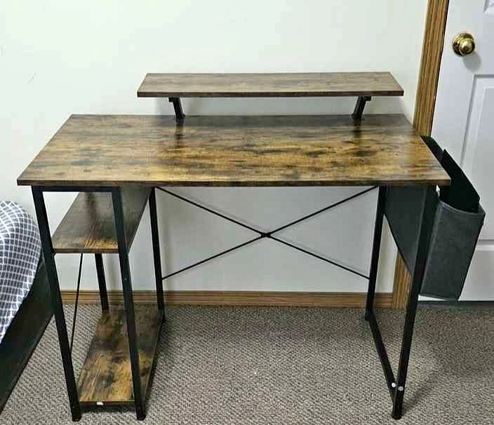 Modern Industrial Computer Desk & Ergonomic Mesh Office Chair