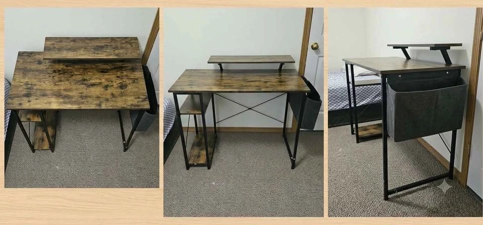 Modern Industrial Computer Desk & Ergonomic Mesh Office Chair - photo 4
