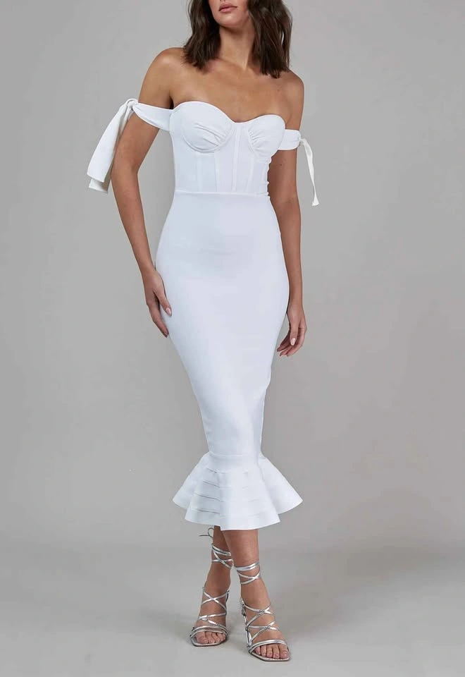 White Bandage Midi Dress - photo 2