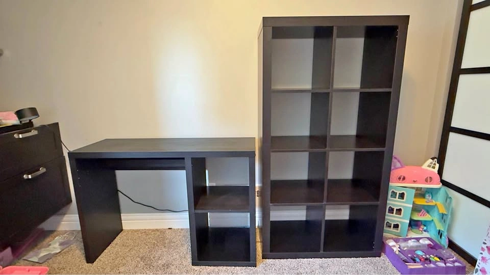 IKEA Kallax shelf and desk