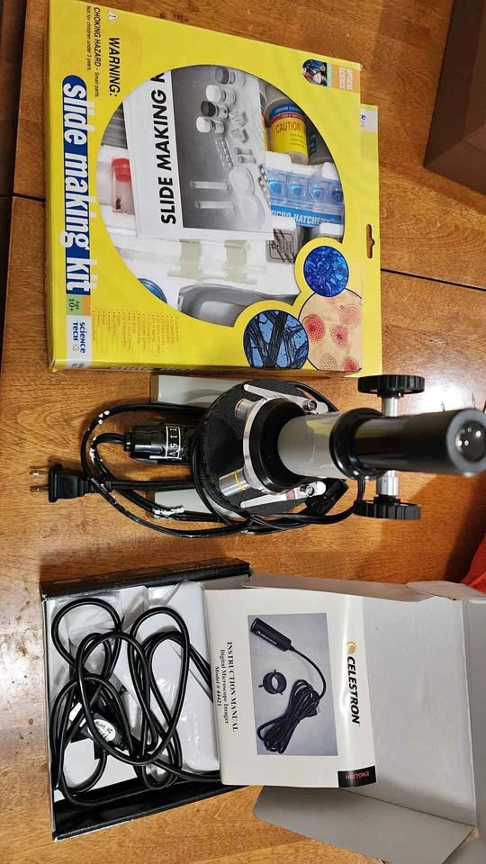 Microscope (compound light) with celestron digital imager