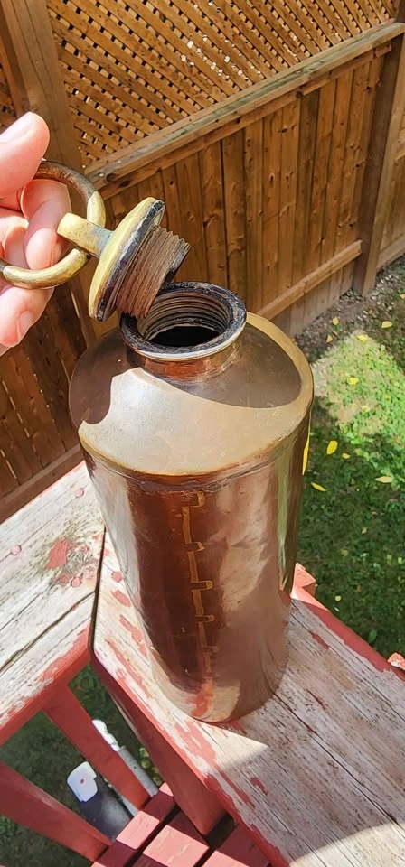 Antique brass hot water bottle - photo 2