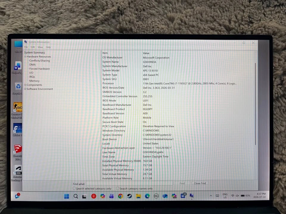 Dell XPS 13 9310 i7-1165G7 16GB RAM 512GB SSD Touchscreen - photo 4