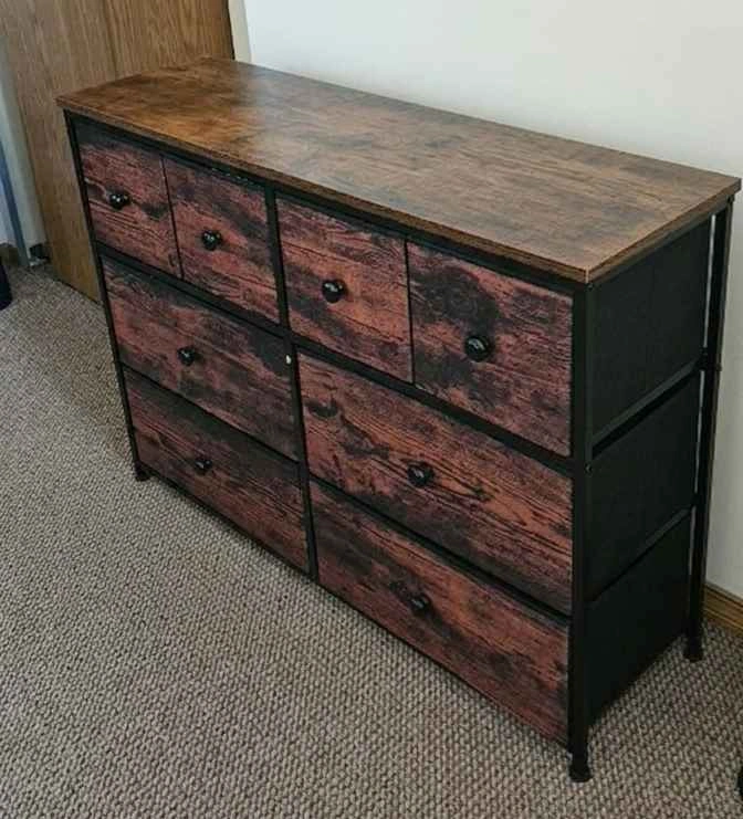 Rustic Industrial 8-Drawer Fabric Dresser / Storage Tower - photo 2