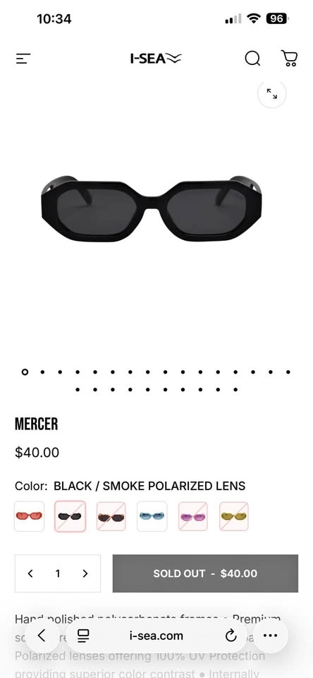 I-SEA Mercer Black Sunglasses