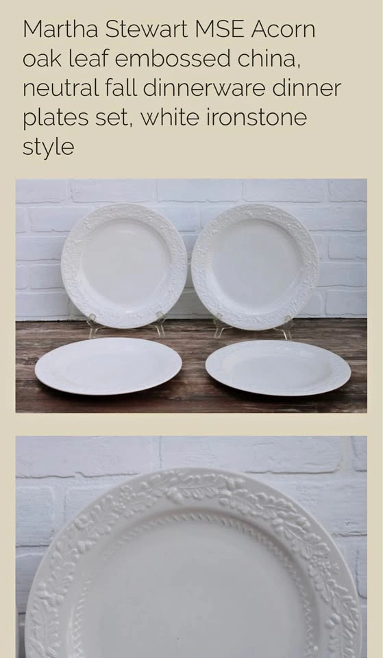 Martha Stewart plates leaf embossed plates-5