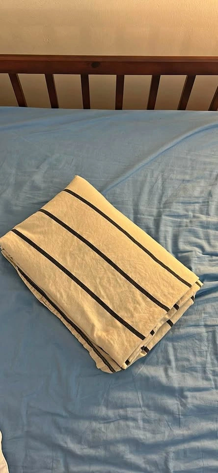 Striped Cotton Duvet + Pillow Cover
