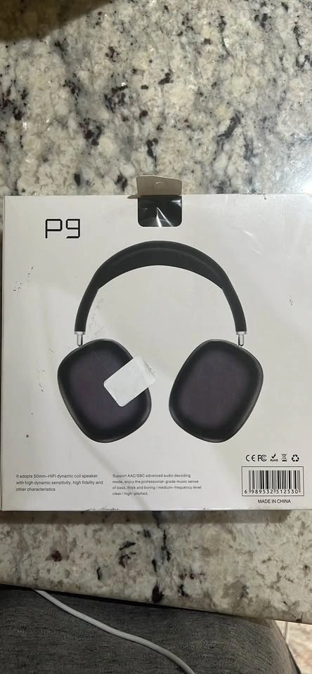 P9 Wireless Bluetooth Headphones (Black) – Open Box, Never Used - photo 3