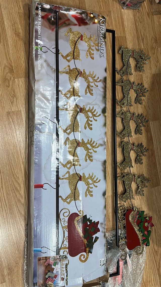 Fireplace stocking hanger metal rack - photo 2