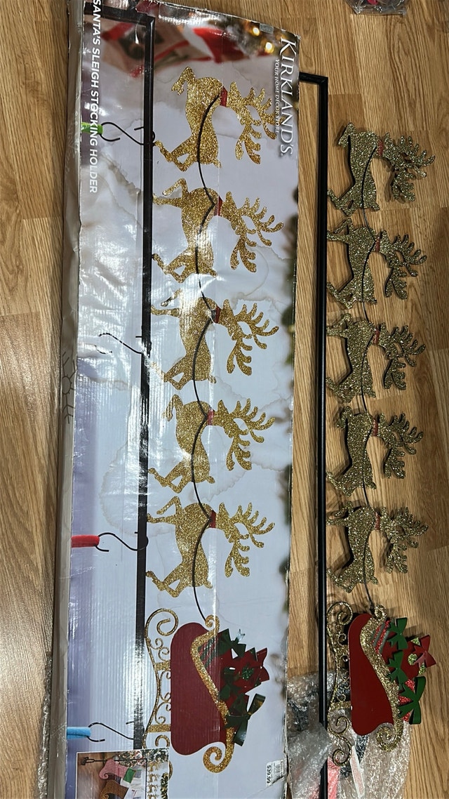 Fireplace stocking hanger metal rack - photo 3