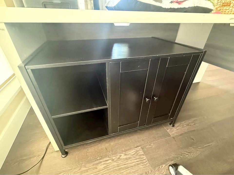 black cat litter box enclosure