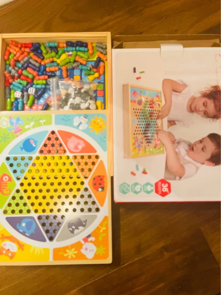Wooden Multi-Functional Chinese Checkers and Board Game Set - photo 2