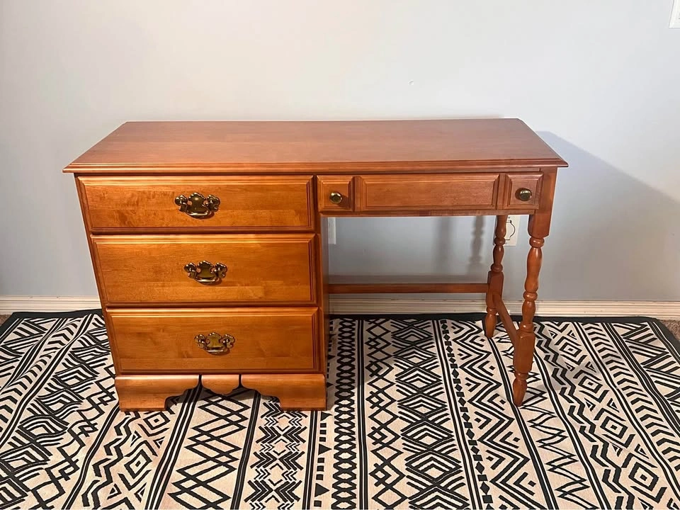 Vintage Solid Maple Writing Desk / Vanity (1984)