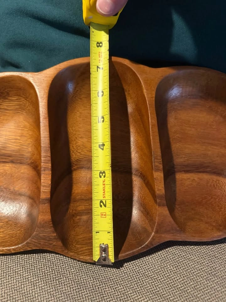 Vintage monkey-pod wood tray - photo 4