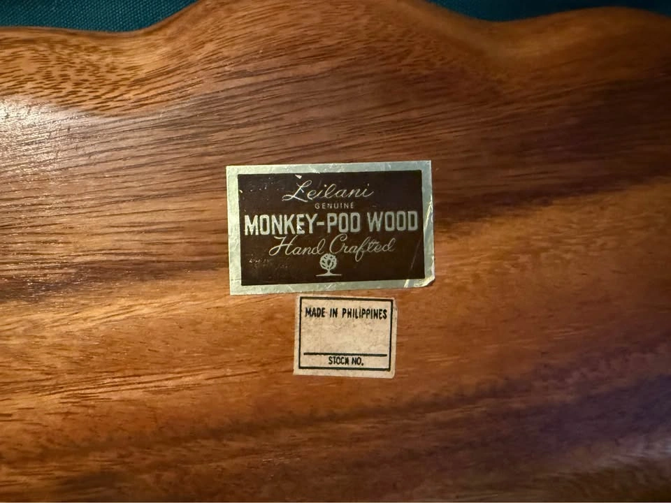 Vintage monkey-pod wood tray - photo 5