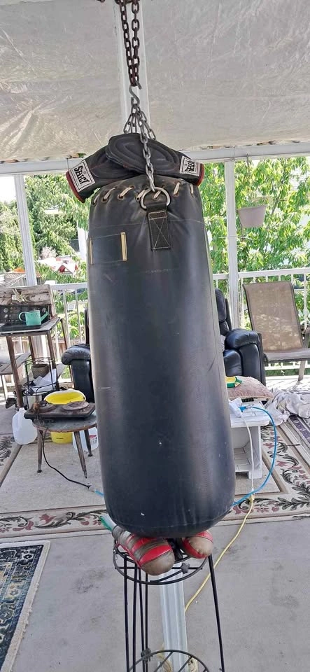 Select Heavy Kicking and Punching Bag with Boxing Gloves