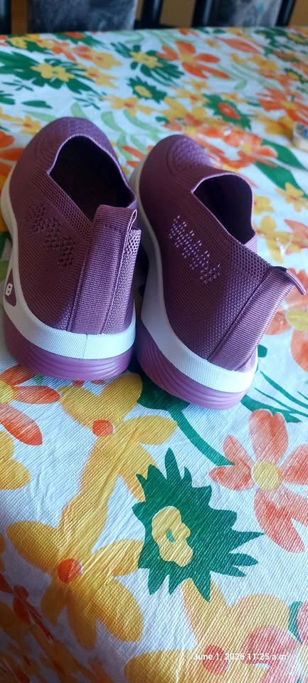 Purple Slip-On Knit Walking Shoes - photo 3