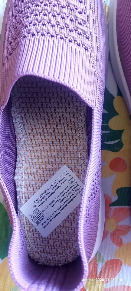 Purple Slip-On Knit Walking Shoes - photo 5