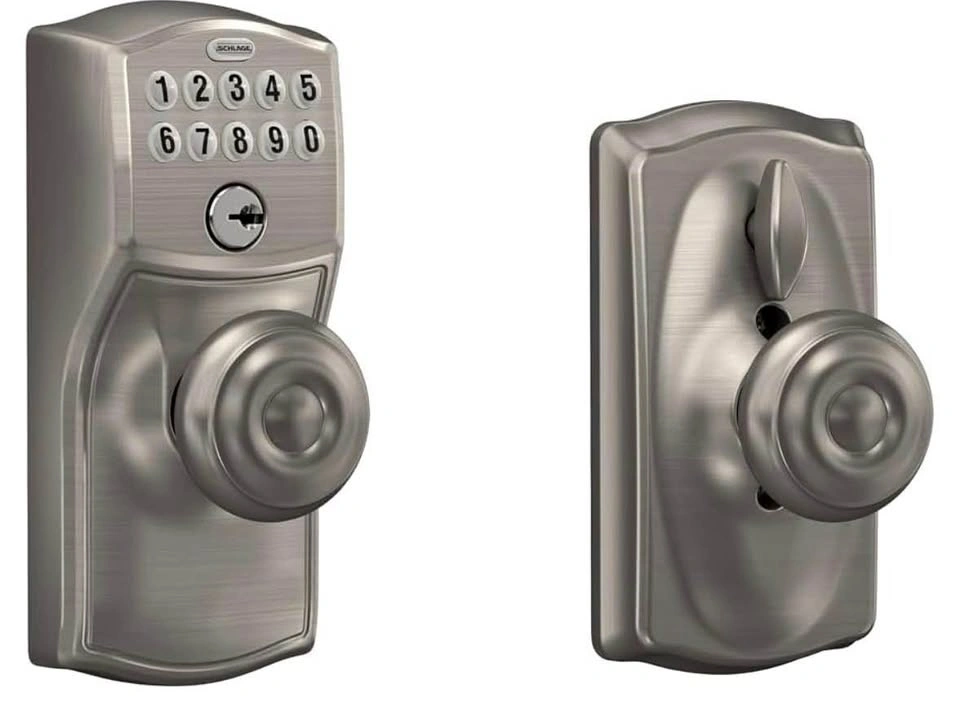 Schlage Camelot Keypad lock with knob. Auto-locks