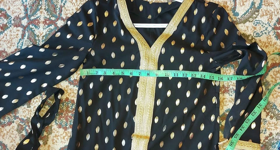 Black Gold Polka Dot Kaftan Dress - photo 2