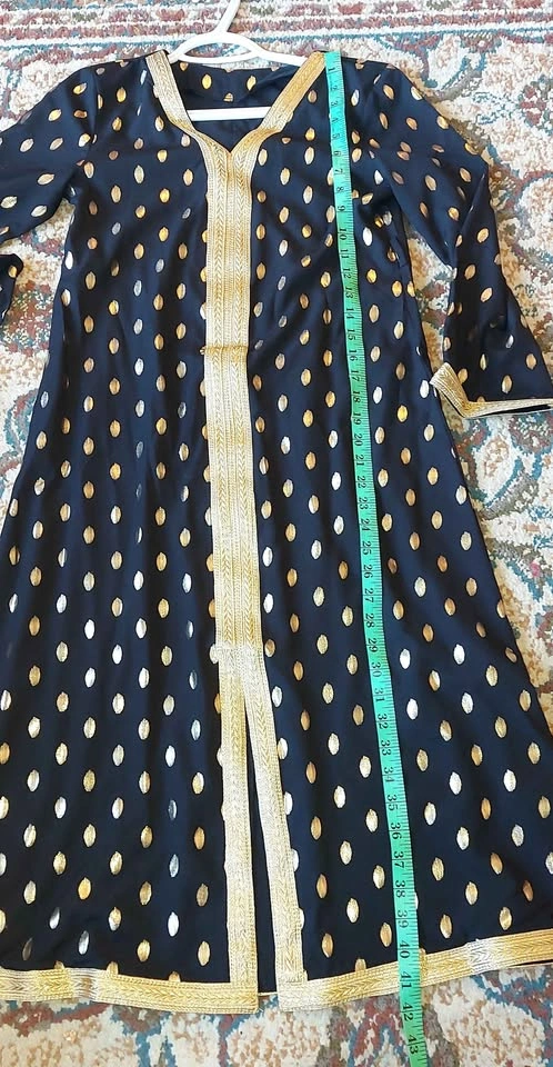 Black Gold Polka Dot Kaftan Dress - photo 3