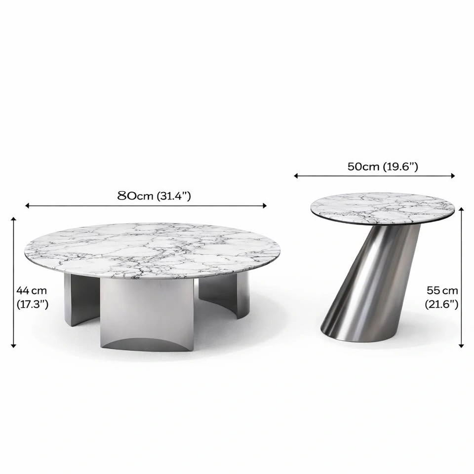 Marble and Stainless steel Coffee Table Brand New - photo 3