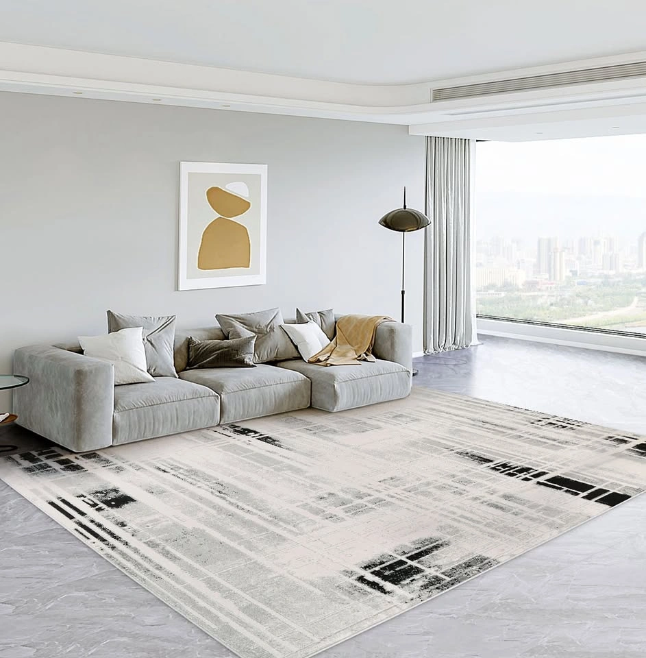 Modern Cream & Grey Area Rug – Soft, Thick & Durable