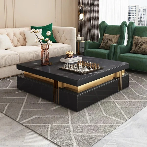 Albali Luxury Sintered Stone Coffee Table with Storage - photo 2