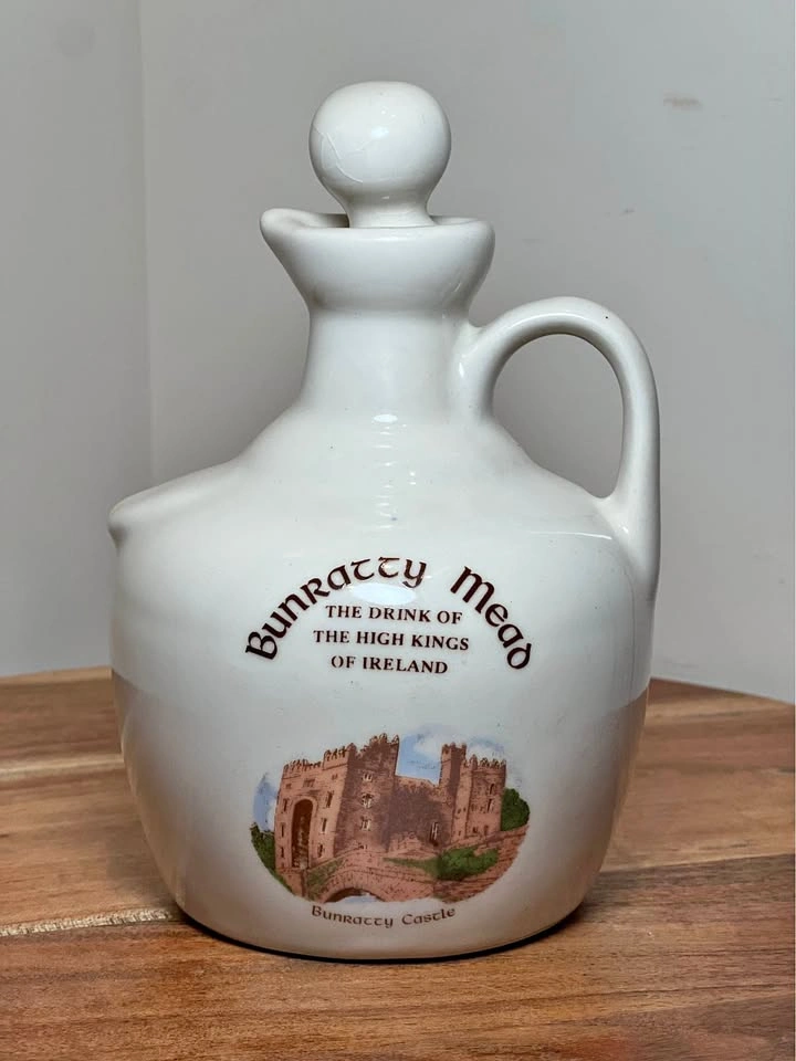 Vintage Bunratty Mead Ceramic Decanter Jug with Stopper