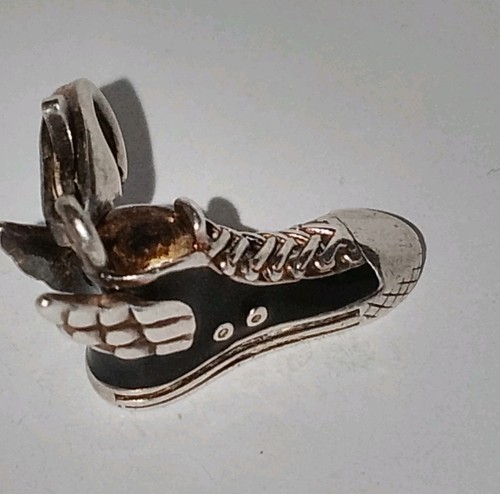 Thomas Sabo Discontinued Black Enamel Winged Sneaker Charm