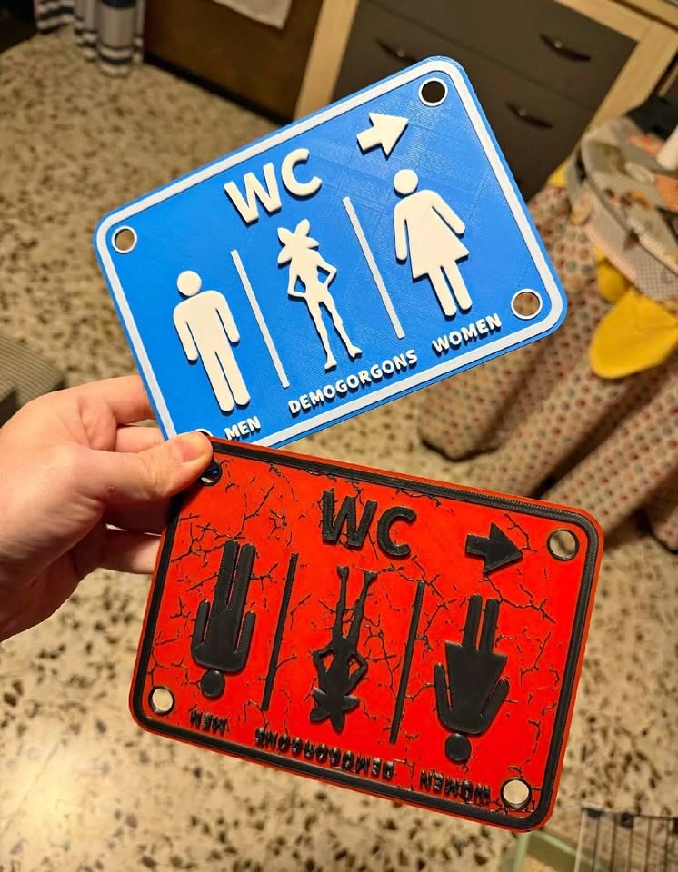 Stranger Things Demogorgon WC Signs
