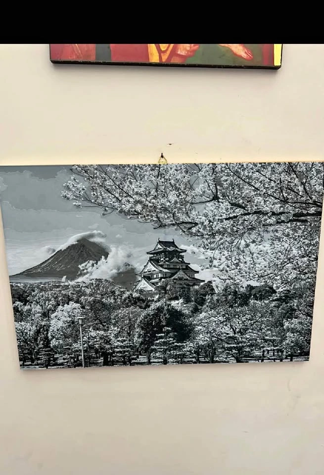 Black and White Japanese Landscape Wall Art
