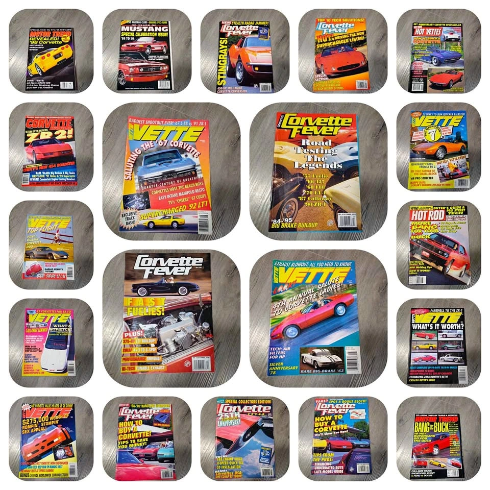 Vintage 80's - 90's Corvette/Car Magazine Lot x25
