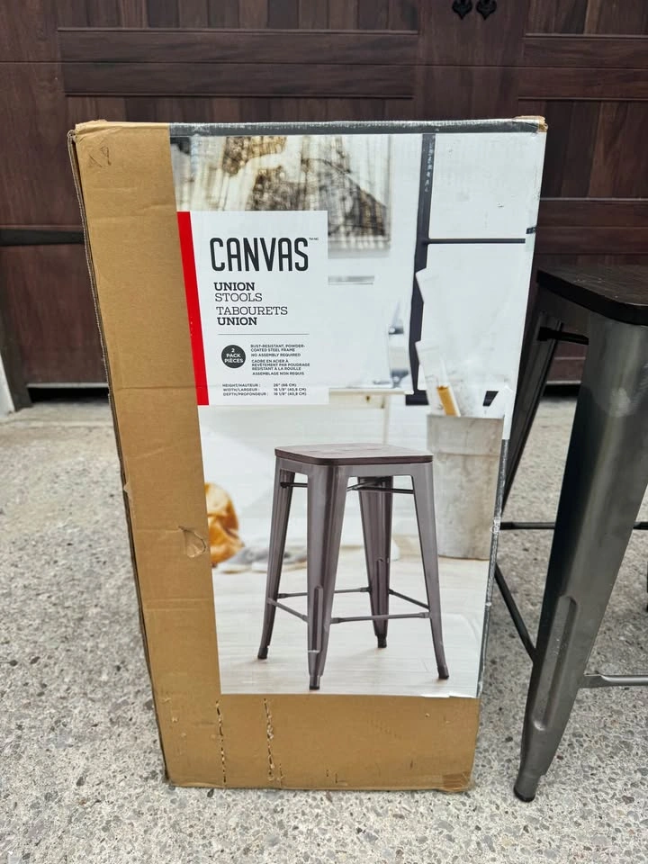 Canvas Union Metal and Wood Bar Stools (7 stools) - photo 2