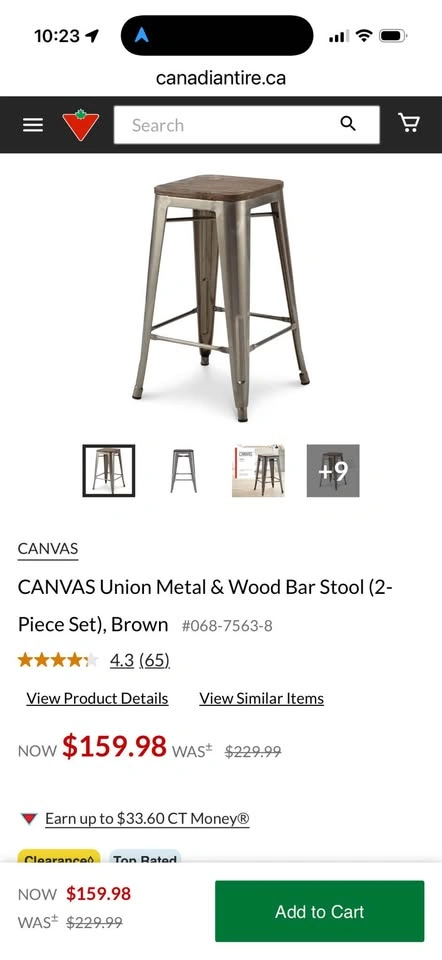 Canvas Union Metal and Wood Bar Stools (7 stools) - photo 4