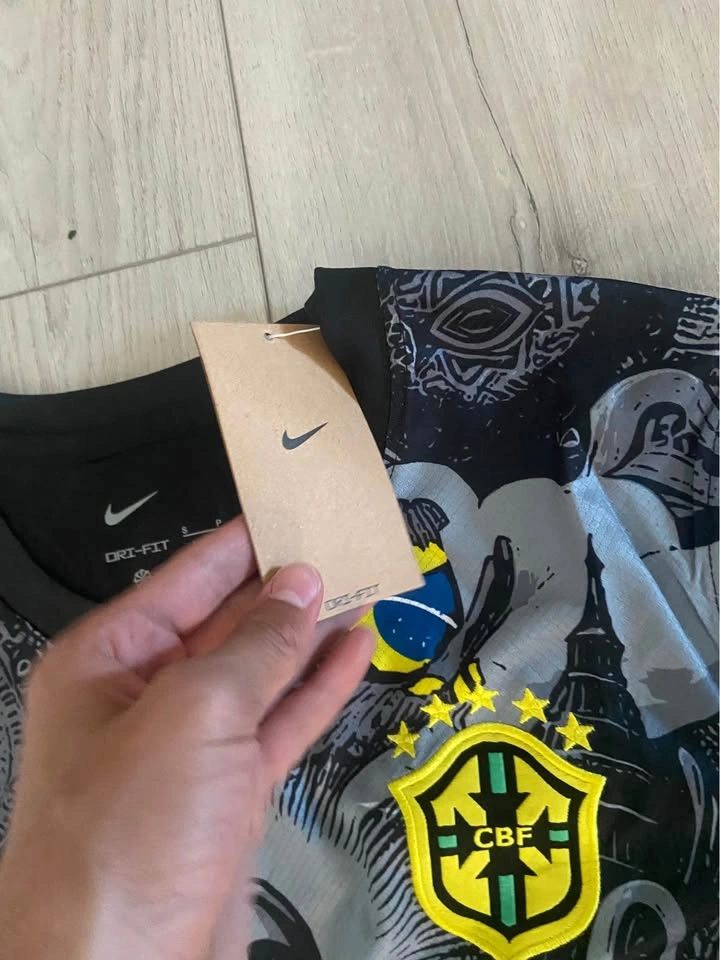 Brazil custom Christ the Redeemer Soccer Jersey size small - photo 3