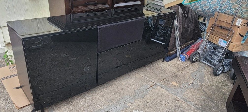 IKEA Black Gloss TV Stand Storage - photo 2