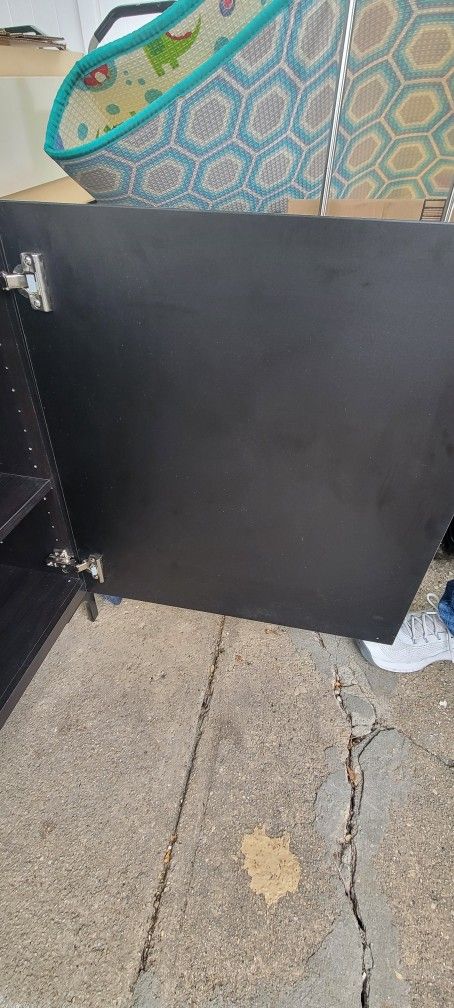 IKEA Black Gloss TV Stand Storage - photo 5