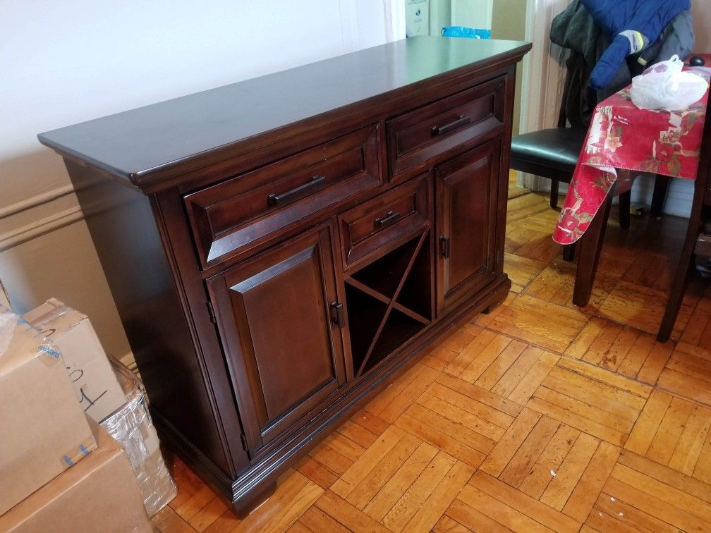 Buffet Table with Wine And Liquor Storage- Hardwood - photo 2