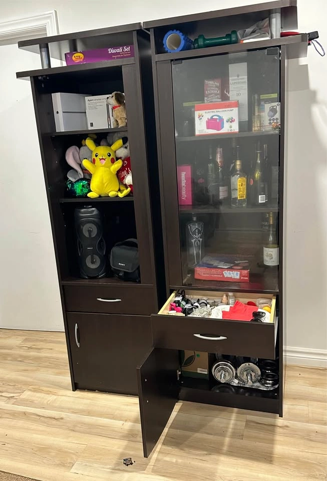2-Piece Dark Brown Display Cabinet / Storage Unit - photo 2