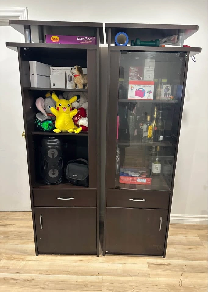 2-Piece Dark Brown Display Cabinet / Storage Unit - photo 3